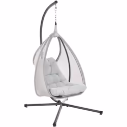 Sedia sospesa per esterni con cuscino. Crea un angolo accogliente nel tuo giardino o patio con questa elegante sedia sospesa, ...