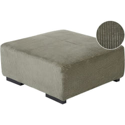 Ottomana moderna quadrata in velluto a coste verde 80 x 80 x 35 cm Lungo