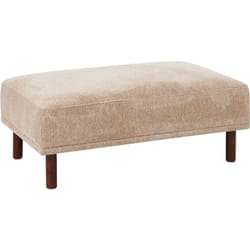 Beliani - Pouf in tessuto beige rettangolare con solide gambe in legno Holt