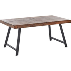 Tavolo da pranzo in legno di pino MDF gambe in metallo nero 160 x 90 cm stile industriale legno scuro Warton