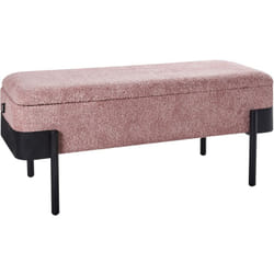 Panca da camera da letto con contenitore Cottage Rivestimento in tessuto poliestere Gambe nere Rosa Warren
