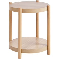 Beliani - Tavolino Rotondo mdf con scaffale portaoggetti legno chiaro Genola