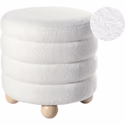 Poggiapiedi in bouclé. Questo pouf elegante e funzionale unisce comfort ed un tocco di raffinatezza in ogni stanza. Rivestito ...