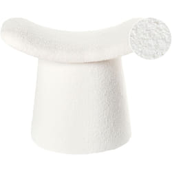 Pouf tessuto Boucle Bianco sporco poggiapiedi Riddle