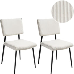 Beliani - Set di 2 sedie da pranzo in velluto bianco sporco Sturgis