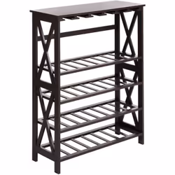 Elegante portabottiglie. Arricchisci il tuo angolo bar con questo elegante portabottiglie, dotato di ripiani multipli per la  ...