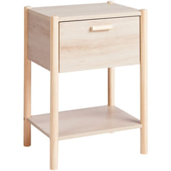 Beliani - Comodino in legno di pino con 1 cassetto portaoggetti e 1 ripiano Legno chiaro Holderville