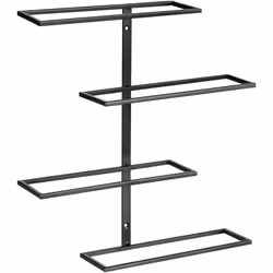 Supporto a parete per 4 bottiglie. Elegante e moderno, questo portabottiglie da parete in metallo nero può contenere fino a q ...