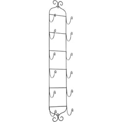 Beliani - Scaffale da parete per 6 bottiglie di vino in metallo per bottiglie nero Hydrogen