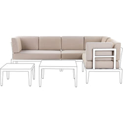 Beliani - Set di copricuscini da giardino da seduta beige Rima iii