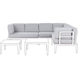 Beliani - Set di copricuscini da giardino da seduta grigio chiaro Rima iii