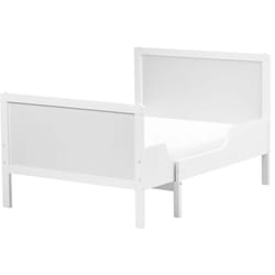Letto singolo per bambini allungabile in legno di pino bianco 90 x 200 cm con rete a doghe Montigny