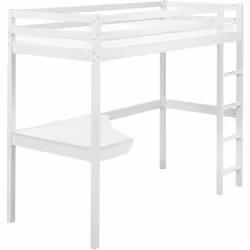 Struttura del letto a soppalco con scrivania per bambini. Un robusto ed elegante letto a soppalco realizzato in legno massell ...