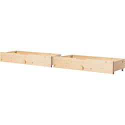 Set di 2 cassetti contenitori per letto in legno massiccio chiaro Cronat