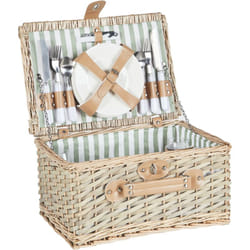 Beliani - Cesto da picnic in vimini naturale per 4 persone con borsa frigo, bicchieri da vino e Posate Clementina