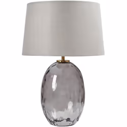 Lampada da tavolo con vetro fumé. Aggiungi un tocco di eleganza moderna al tuo spazio con questa raffinata lampada da tavolo. ...