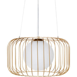 Lampada a sospensione industriale moderna Gabbia in metallo con paralume in ferro Oro Bairoa