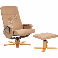 Poltrona massaggiante e riscaldante con poggiapiedi. Goditi il massimo del comfort con uno schienale ergonomico e braccioli r ...