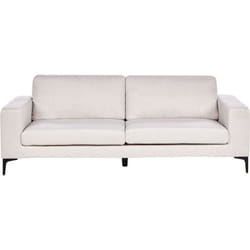Divano moderno in tessuto a 3 posti Braccioli a binario Gambe in metallo Beige Chiaro Vadstena