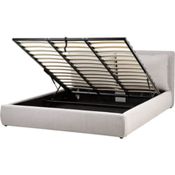 Letto matrimoniale grigio chiaro con contenitore 180 x 200 cm Bajonna