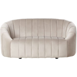 Divano in velluto a 2 posti con sedile imbottito e schienale basso Beige Malung