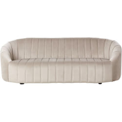 Divano in velluto a 3 posti con sedile imbottito e schienale basso beige Malung