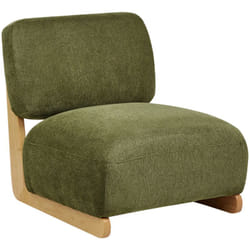 Beliani - Poltrona Retro Senza Braccioli con Gambe in Legno Massello e Rivestimento in Tessuto Verde Kokkola