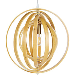 Beliani - Lampada a sospensione da soffitto moderna Boho Forma rotonda regolabile Pioppo Legno chiaro Murrell
