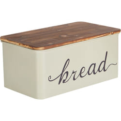 Scatola per pane decorativa in ferro con coperchio 30 x 17 x 16 cm Beige Gourmandise