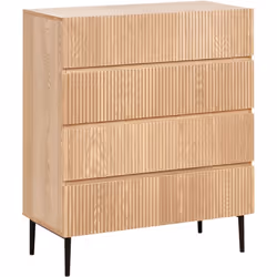 Cassettone moderno a 4 cassetti con ripiani a coste. Questa moderna cassettiera è una soluzione perfetta per mantenere in ord ...