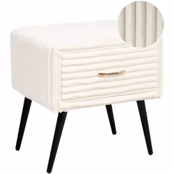 comodino camera da letto con 1 cassetto. Porta un'atmosfera glamour nella tua camera da letto con questo comodino. Rivestito ...