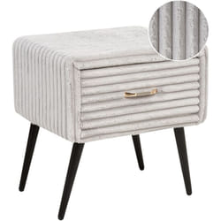 Comodino velluto grigio chiaro con cassetto Flayat