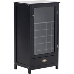 Credenza in vetro con ripiani e cestello per vini Tradizionale in stile elegante Stoccaggio Nero Ceres