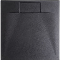 Piatto doccia minimalista con scarico smc effetto pietra naturale nero 90 x 90 x 3 cm Azzurro