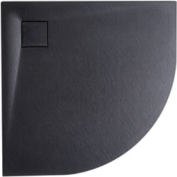 Piatto doccia minimalista con scarico smc effetto pietra naturale nero 80 x 80 x 3 cm Paron