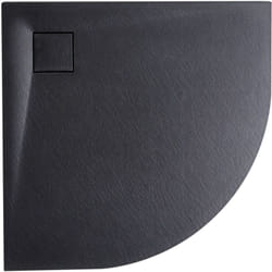 Piatto doccia minimalista con scarico smc effetto pietra naturale nero 90 x 90 x 3 cm Paron
