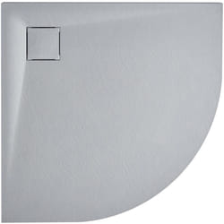 Piatto doccia minimalista con scarico smc effetto pietra naturale grigio 80 x 80 x 3 cm Paron