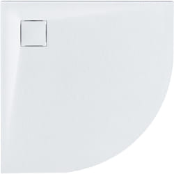 Piatto doccia minimalista con scarico smc effetto pietra naturale bianco 80 x 80 x 3 cm Paron