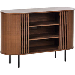Beliani - Credenza in truciolato marrone scuro con gambe in metallo Taroon