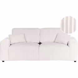 Confortevole divano in velluto a coste con cuscini. Questo divano a 3 posti è l'aggiunta perfetta per qualsiasi salotto, offr ...