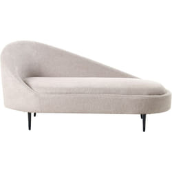 Beliani - Chaise longue sinistra in tessuto Tappezzata con gambe in metallo Design moderno Tortora Valreas