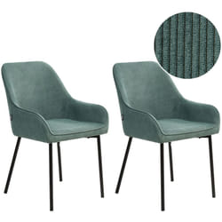 Set di 2 Sedie da Pranzo con Rivestimento in corda Verde chiaro Loverna