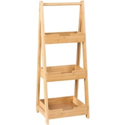 Scaffale per bagno in bambù a 3 livelli di design in legno chiaro Alerce