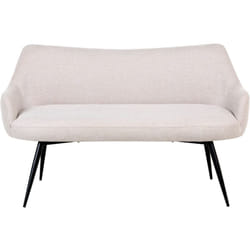 Divano da cucina a 2 posti Panca Tessuto Poliestere Rivestimento Gambe in metallo Beige Arendal