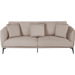 Divano in velluto a 3 posti beige con cuscini Gambe in metallo Bodum