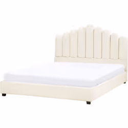 Letto in velluto con testata a conchiglia. Aggiungi un tocco di lusso alla tua camera da letto con questo splendido letto. La ...