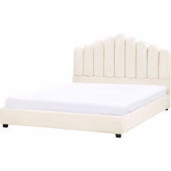 Letto in velluto con testata a conchiglia. Aggiungi un tocco di lusso alla tua camera da letto con questo splendido letto. La ...