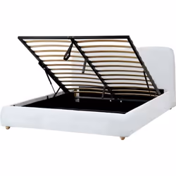 Letto minimalista con testiera. Dai un tocco di stile alla tua camera da letto con questo letto dal design contemporaneo. Pro ...
