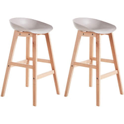 Set di 2 sgabelli da bar moderni in legno chiaro Tortora Sedie da cucina Micco