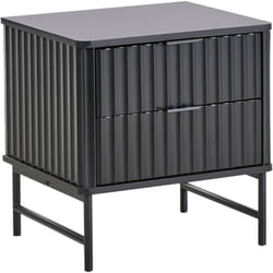 Comodino con 2 cassetti Nero Glastonbury
